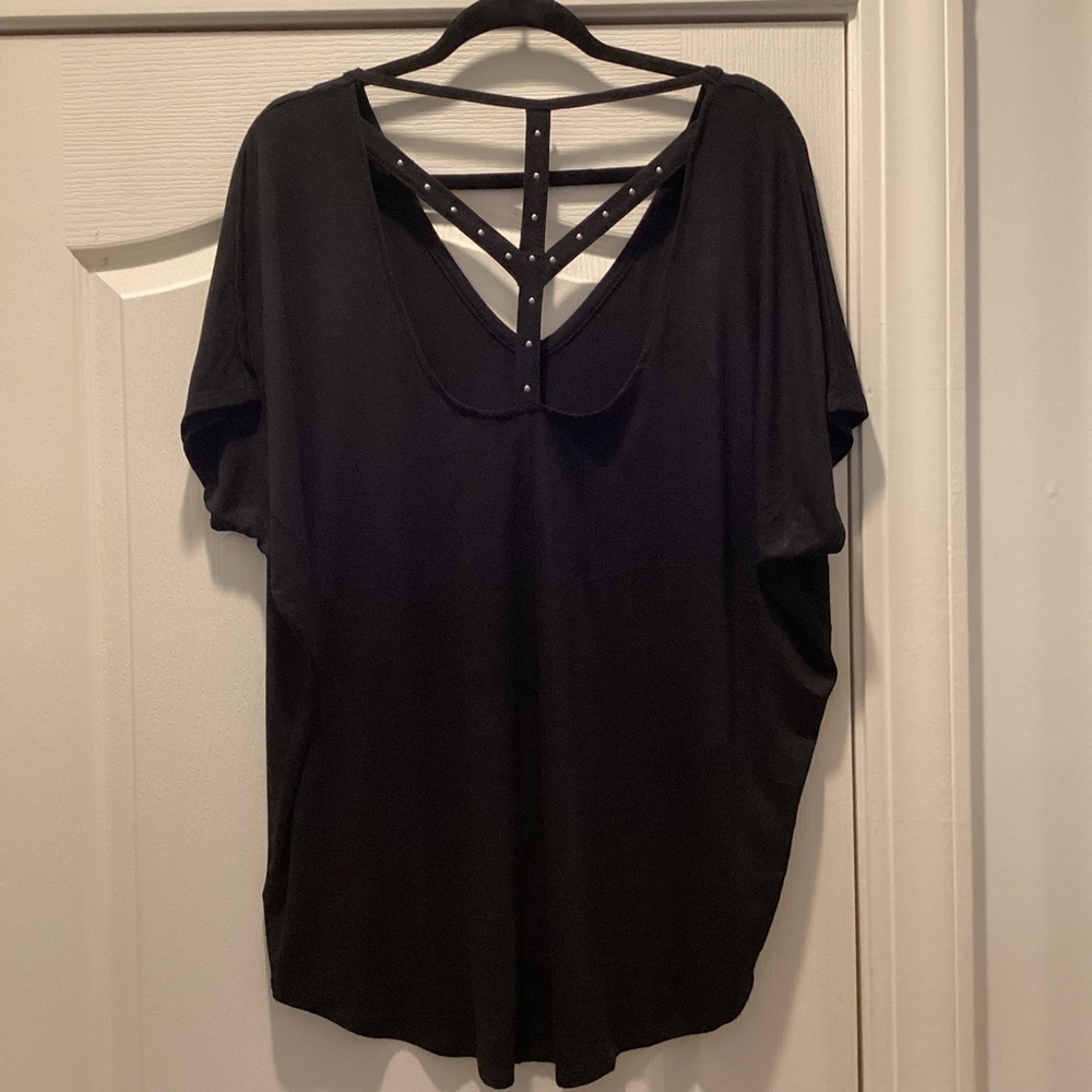 Black Studded Loose Fitting Top